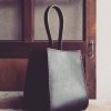 structured leather bucket bag