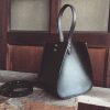structured leather bucket bag