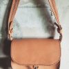structured brown leather crossbody bag