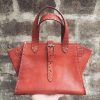buckled leather tote