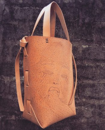 illustrated leather tote